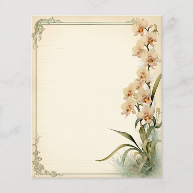 Vintage Orchid Scrapbook Paper (Frente)