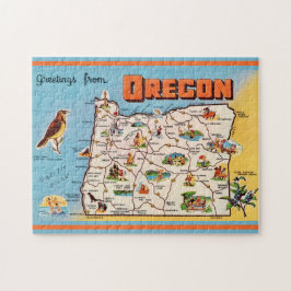 Vintage Oregon Map Quebra-cabeça