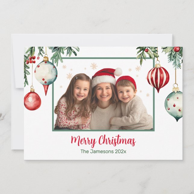 Vintage Ornaments Cartão de Natal (Frente)