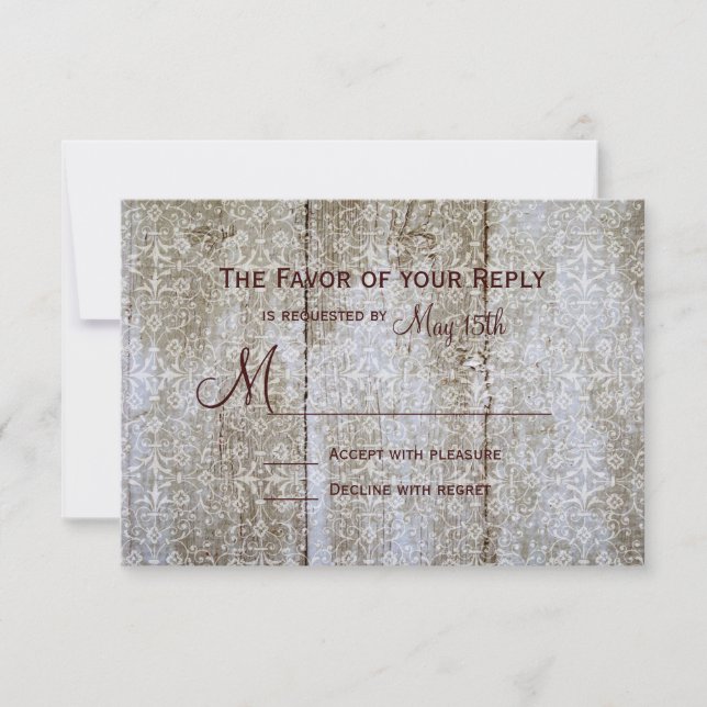 Vintage Overlay - Cartões RSVP de Casamento de Mad (Frente)