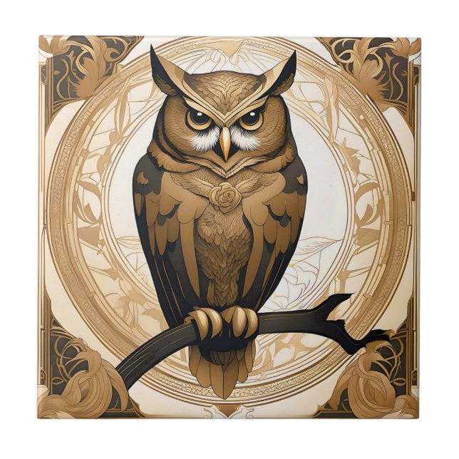 Vintage Owl Retrait Dourado (Frente)