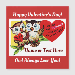 Vintage Owls Namorados Magnetic Card
