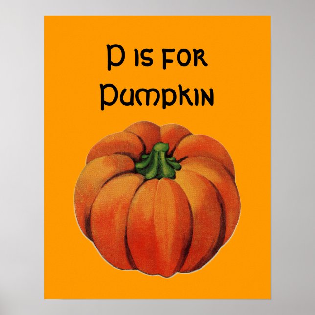 Vintage P é para Pumpkin Poster (Frente)