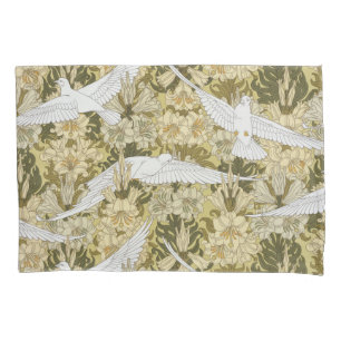 Vintage padrão floral Dove & Lily em verde sálvia