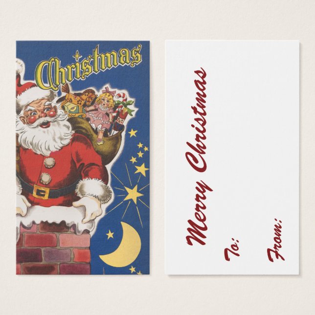 Vintage Papai Noel, Esta Noite Antes Do Natal (Frente & Verso)