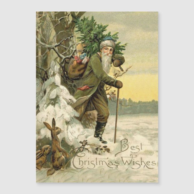 Vintage Papais noeis Natal Feriado Vitoriano (Frente)