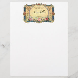 Vintage - Papel de Carta Personalizado Floral