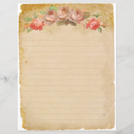 Vintage Paper com Rosas Lixo Diário