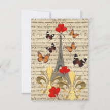 Vintage Paris e borboletas