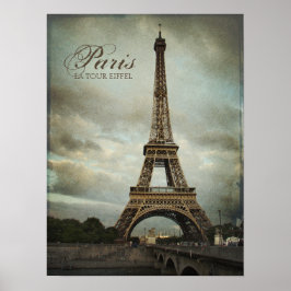 Vintage Paris Eiffel Tower poster