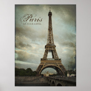 Vintage Paris Eiffel Tower poster
