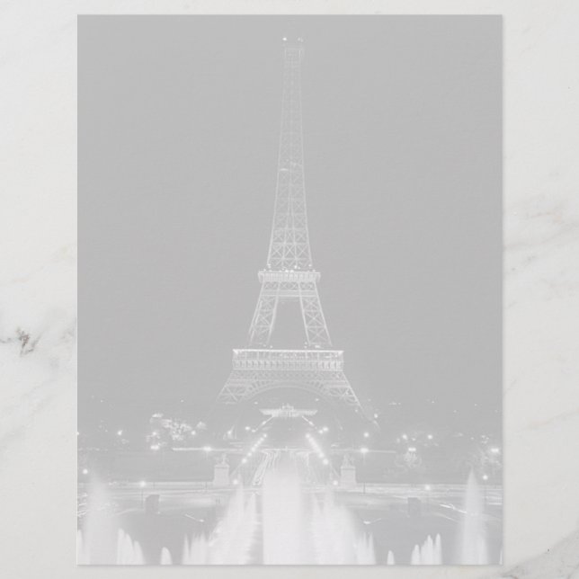 Vintage Paris Fontain Tower Eiffel noite (Frente)