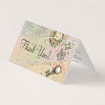 Vintage Paris Shabby Cartões de agradecimentos fra