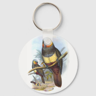 Vintage Parrot Bird PE_GC Chaveiro de Botão Bási