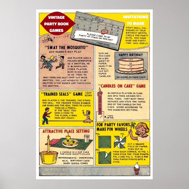 Vintage Party Games - Art Impressão (Frente)