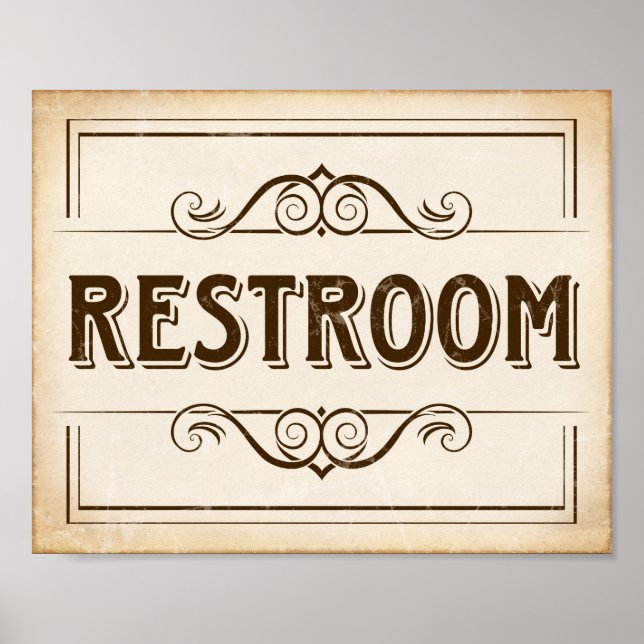 Vintage Party RESTROOM - Impressão (Frente)