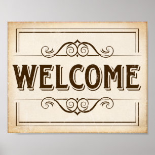 Vintage Party WELCOME - Sinal Impressão