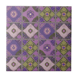 Vintage Patchwork Purple Lavanda Green