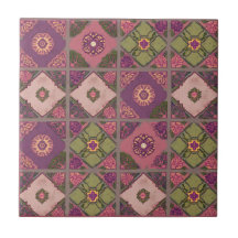 Vintage Patchwork Purple Pink Green