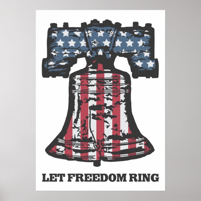 Vintage Patriotic Poster - Americana Liberty Bell (Frente)