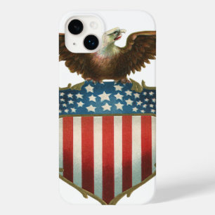 Vintage patriótico, águia americana com bandeira