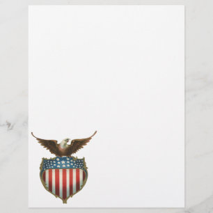 Vintage patriótico, águia americana com bandeira