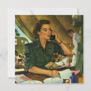 Vintage Patriótico, Enfermeira Médica ao Telefone