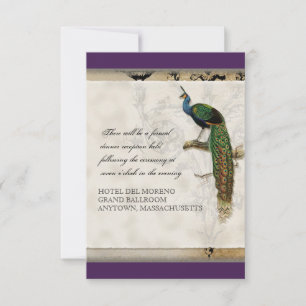 Vintage Peacock 6 - Convite para Casamento