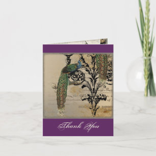 Vintage Peacock 6 - Obrigado A Dobrar Cartões De N