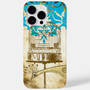 Vintage Peacock Birdcage Damask capas de iphone