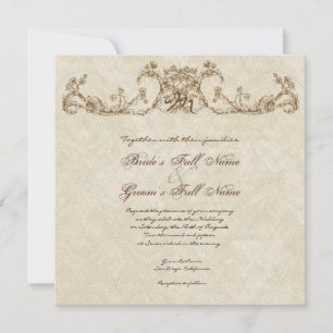 Vintage Peacock & Etchings Convite De Casamento