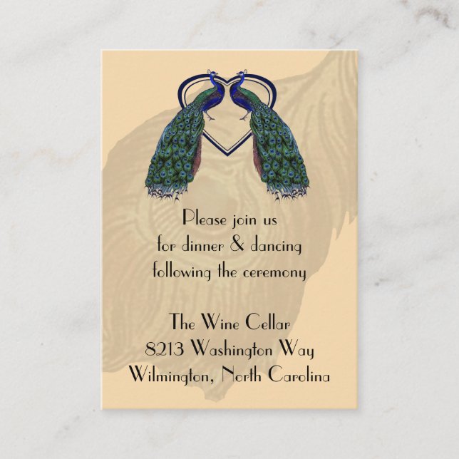 Vintage Peacock Inserir Cartões (Frente)