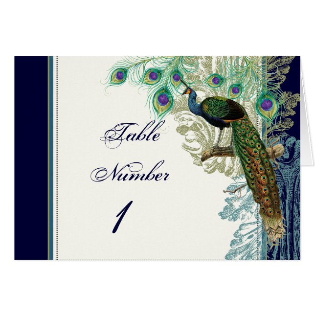 Vintage Peacock, Penas em Etchings - Convite (Frente horizontal)