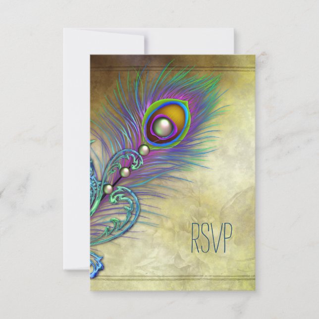 Vintage Peacock RSVP (Frente)