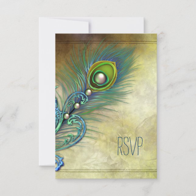 Vintage Peacock RSVP (Frente)
