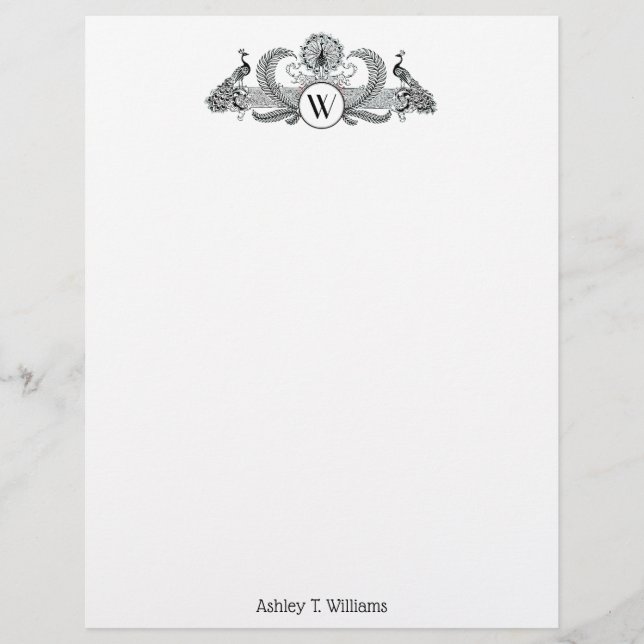 Vintage Peacocks Monograma (Frente)