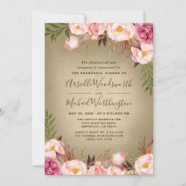 Vintage Peony Rustic Janta Convites