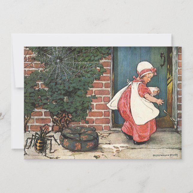 Vintage Pequena Miss Muffet Spider Nursery Rhyme (Frente)