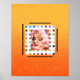 Vintage Peter Max, estilo sunshine retrato poster