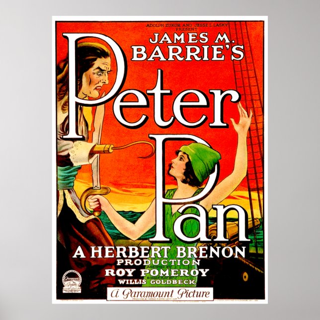 Vintage Peter Pan Movie Poster (Frente)