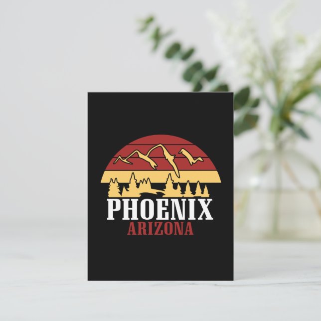 Vintage Phoenix Arizona USA Art Sunset (Em pé/Frente)
