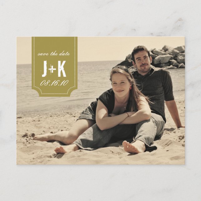 Vintage Photo Save the Date Modelo (Frente)