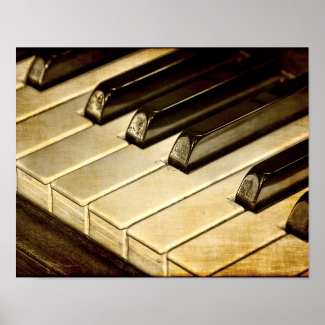 Vintage Piano Keys Poster (Frente)