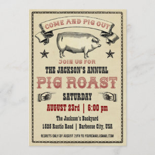 Vintage Pig Roast Convite II