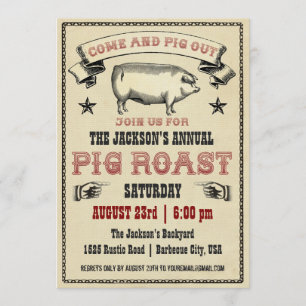 Vintage Pig Roast Convite II