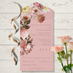 Vintage Pink Blush Rosas Sem Janto