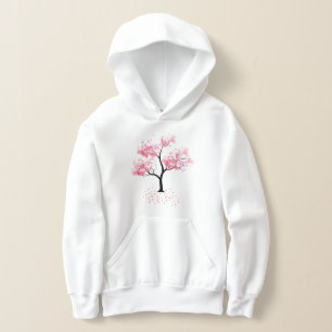 Vintage Pink Cerery Blossom Flor Dark Watercolor