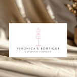 Vintage Pink Dress Form II Boutique Cartão de visi<br><div class="desc">Uma forma de vestido de vintage é combinada com seu nome ou nome comercial neste modelo de cartão de negócios elegante. Excelente de boutiques,  compradas de luxo,  armazéns de consignação,  vendedores de Poshmark,  desenhadores de moda,  alfaiates,  costureiras e muito mais. © 1201AM CREATIVE</div>