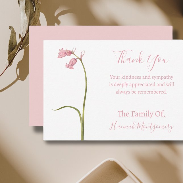 Vintage Pink Floral Simpatia Obrigado Cartões (Criador carregado)