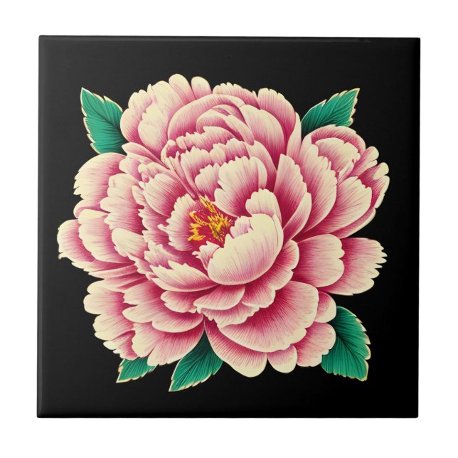 Vintage Pink Peony Flower (Frente)